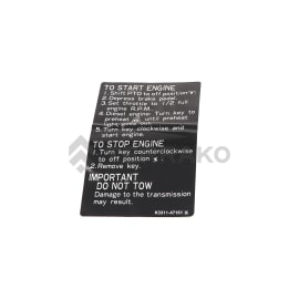  LABEL,ENGINE START  product photo