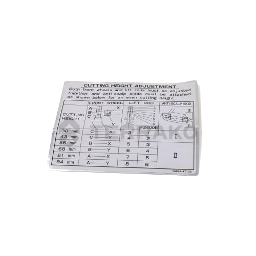  LABEL,CUTTING HEIGHT  product photo image_1 L